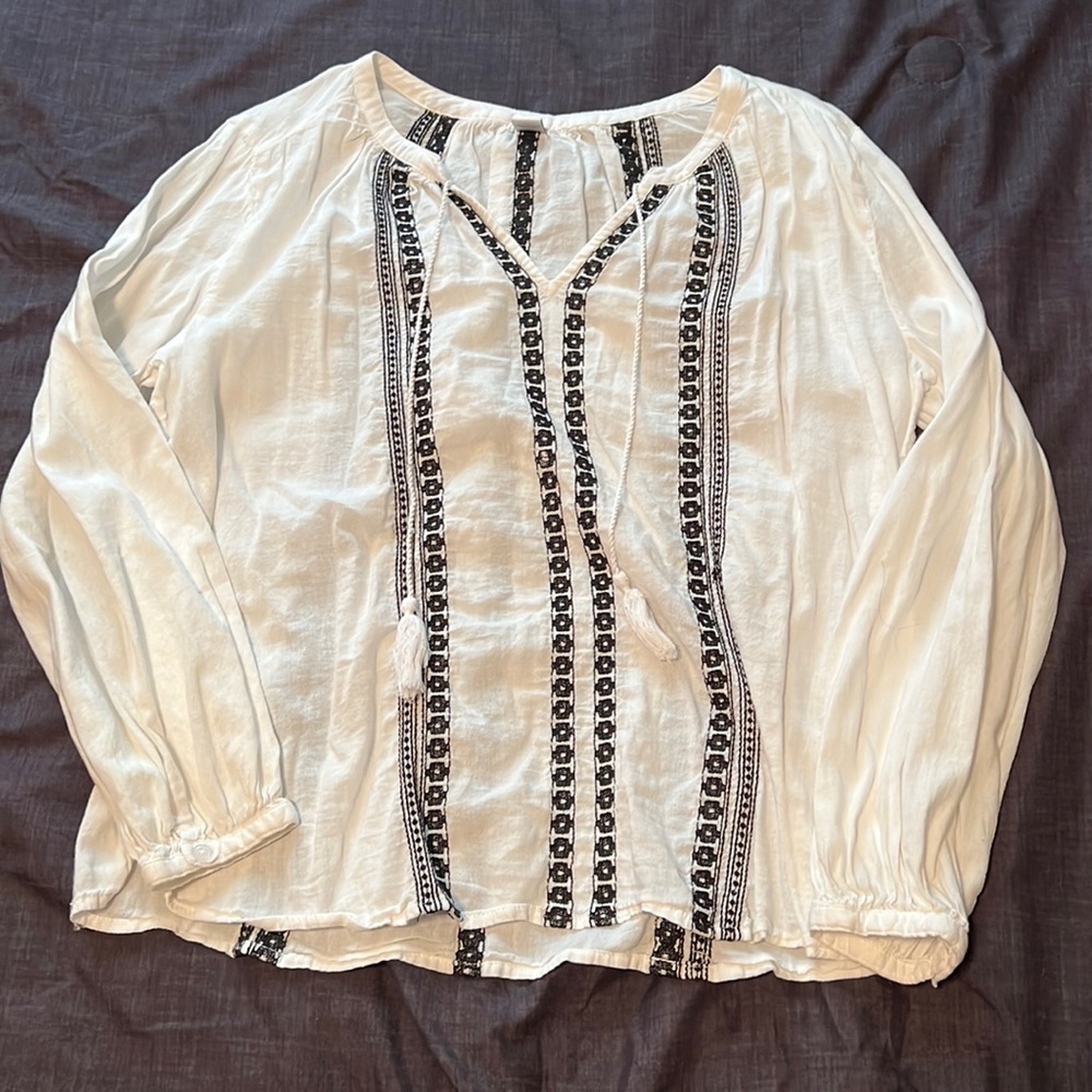 White long sleeve top